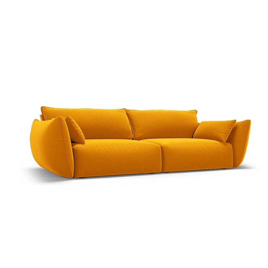 Matera 3-Sitzer Sofa aus Samt in Gelb (Salvador 10), 208x110x85 cm von Cosmopolitan Design – Bild 3