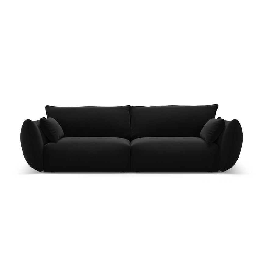 Matera 3-Sitzer Sofa aus Samt in Schwarz (Salvador 19), 208x110x85 cm von Cosmopolitan Design – Bild 1