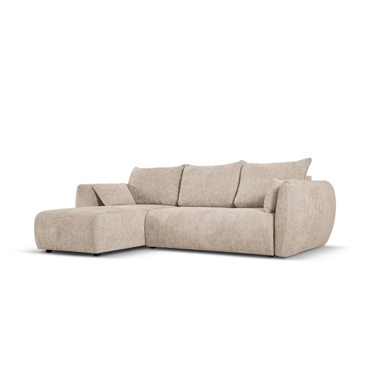 Matera 4-Sitzer Ecksofa, Linke Seite, aus Chenille in Beige (Haga 30), 253x173x86 cm von Cosmopolitan Design – Bild 3