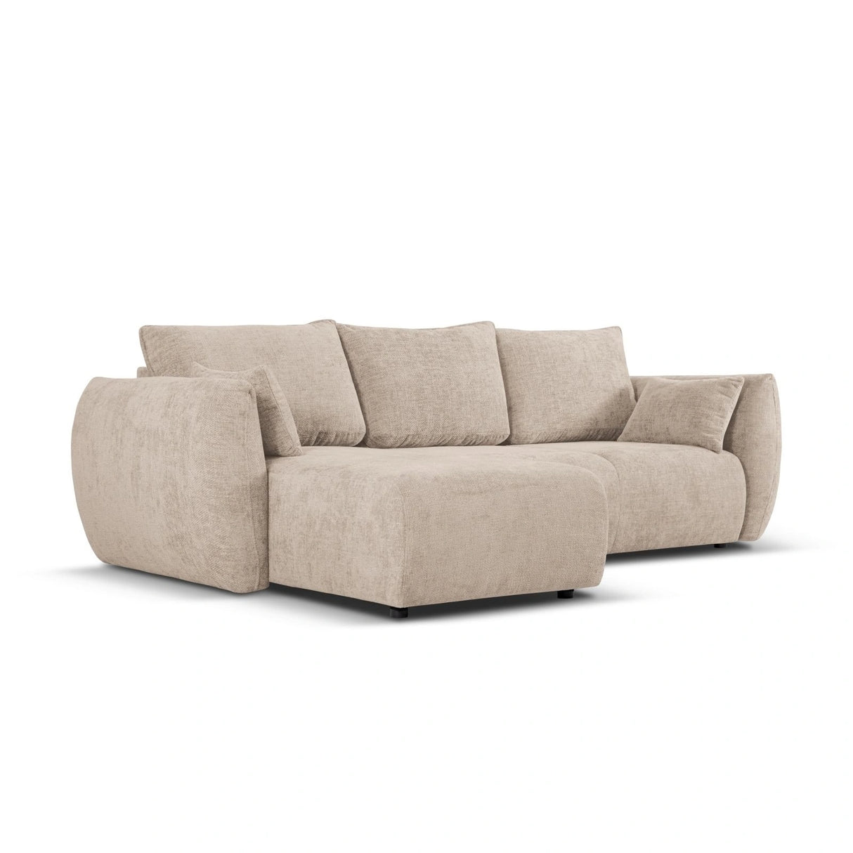 Matera 4-Sitzer Ecksofa, Linke Seite, aus Chenille in Beige (Haga 30), 253x173x86 cm von Cosmopolitan Design – Bild 4