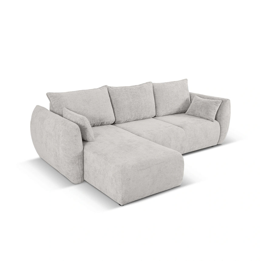 Matera 4-Sitzer Ecksofa, Linke Seite, aus Chenille in Hellgrau (Haga 06), 253x173x86 cm von Cosmopolitan Design – Bild 5