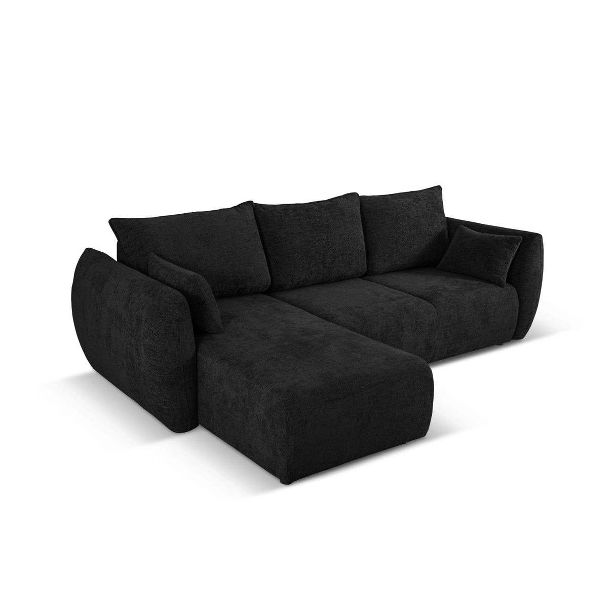 Matera 4-Sitzer Ecksofa, Linke Seite, aus Chenille in Schwarz (Haga 19), 253x173x86 cm von Cosmopolitan Design – Bild 5