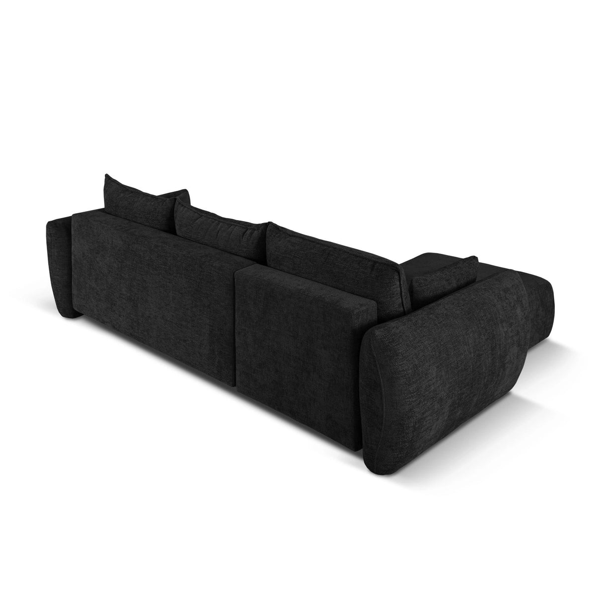 Matera 4-Sitzer Ecksofa, Linke Seite, aus Chenille in Schwarz (Haga 19), 253x173x86 cm von Cosmopolitan Design – Bild 8
