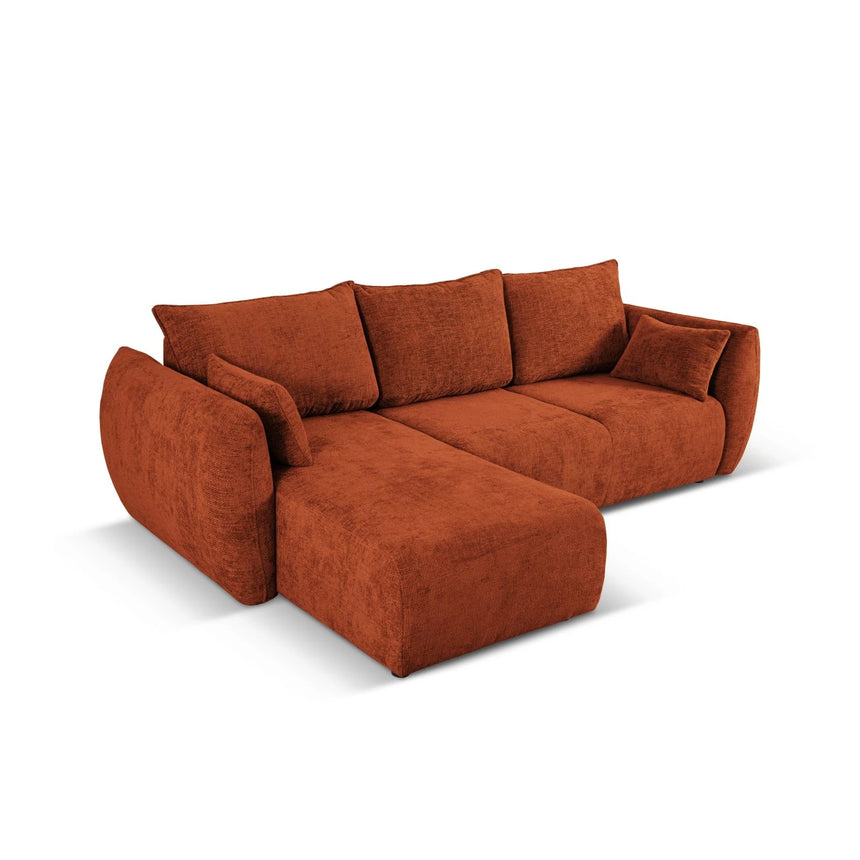 Matera 4-Sitzer Ecksofa, Linke Seite, aus Chenille in Terrakotta (Haga 44), 253x173x86 cm von Cosmopolitan Design – Bild 5