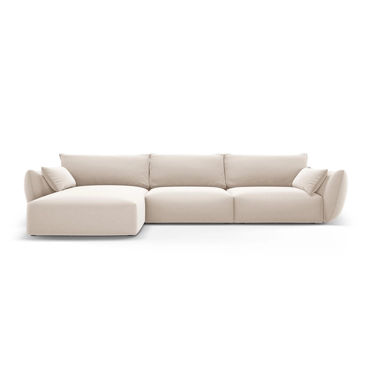 Matera 4-Sitzer Ecksofa, Linke Seite, aus Samt in Beige (Salvador 1), 308x171x85 cm von Cosmopolitan Design – Bild 1
