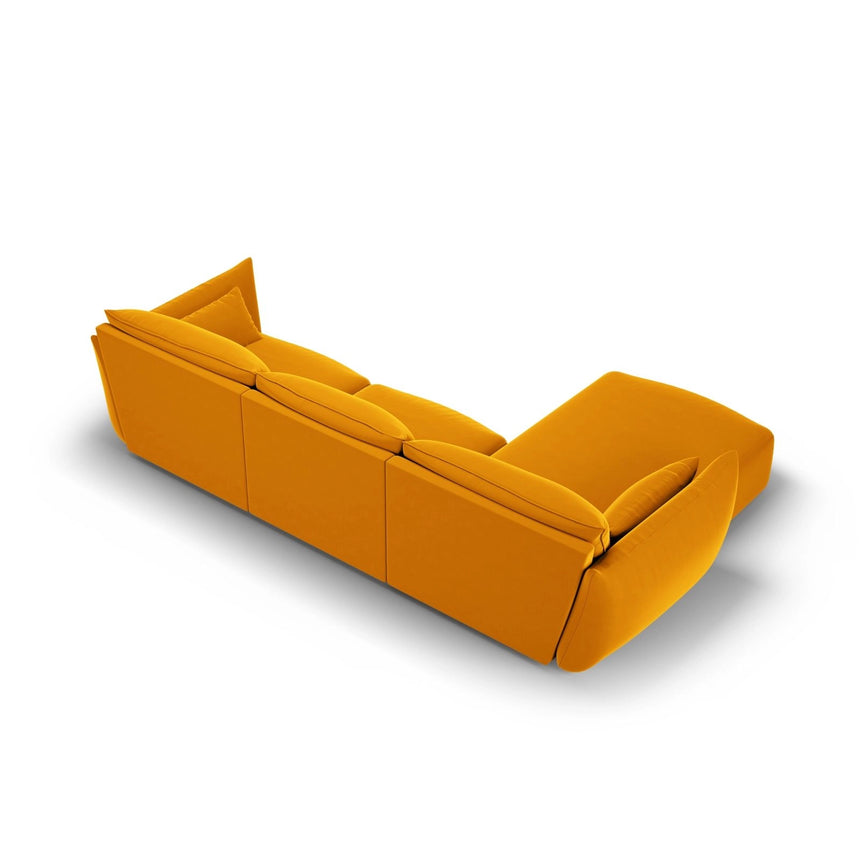 Matera 4-Sitzer Ecksofa, Linke Seite, aus Samt in Gelb (Salvador 10), 308x171x85 cm von Cosmopolitan Design – Bild 4