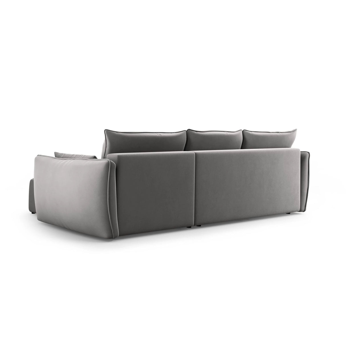Matera 4-Sitzer Ecksofa, Linke Seite, aus Samt in Grau (Salvador 17), 253x173x86 cm von Cosmopolitan Design – Bild 7