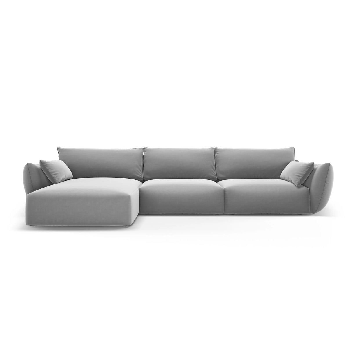 Matera 4-Sitzer Ecksofa, Linke Seite, aus Samt in Grau (Salvador 17), 308x171x85 cm von Cosmopolitan Design – Bild 1