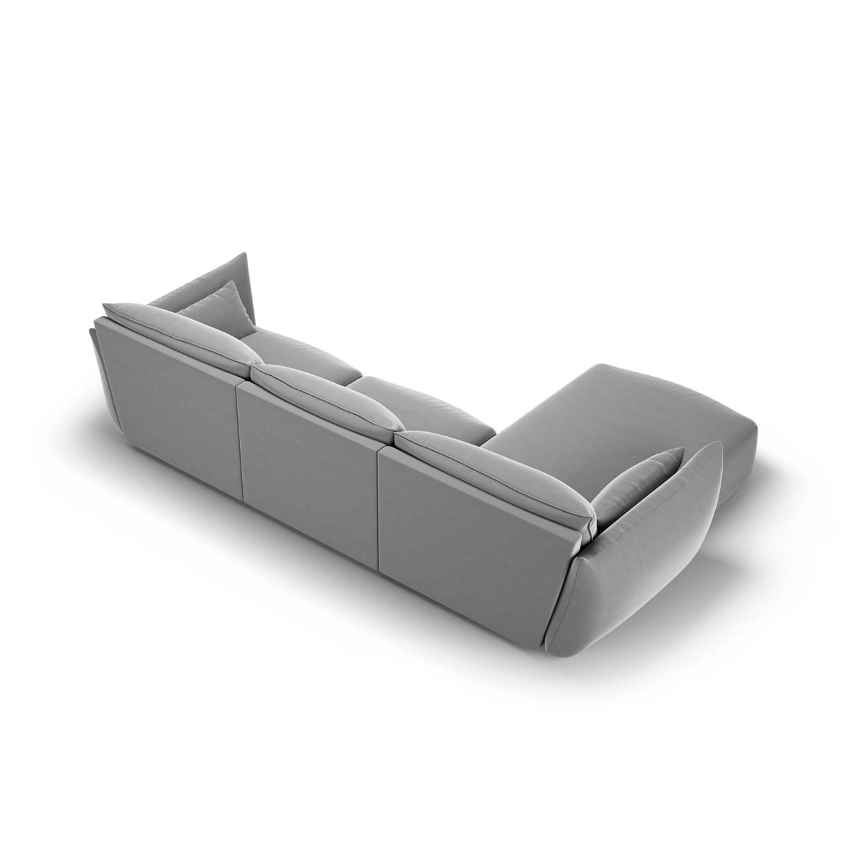 Matera 4-Sitzer Ecksofa, Linke Seite, aus Samt in Grau (Salvador 17), 308x171x85 cm von Cosmopolitan Design – Bild 4