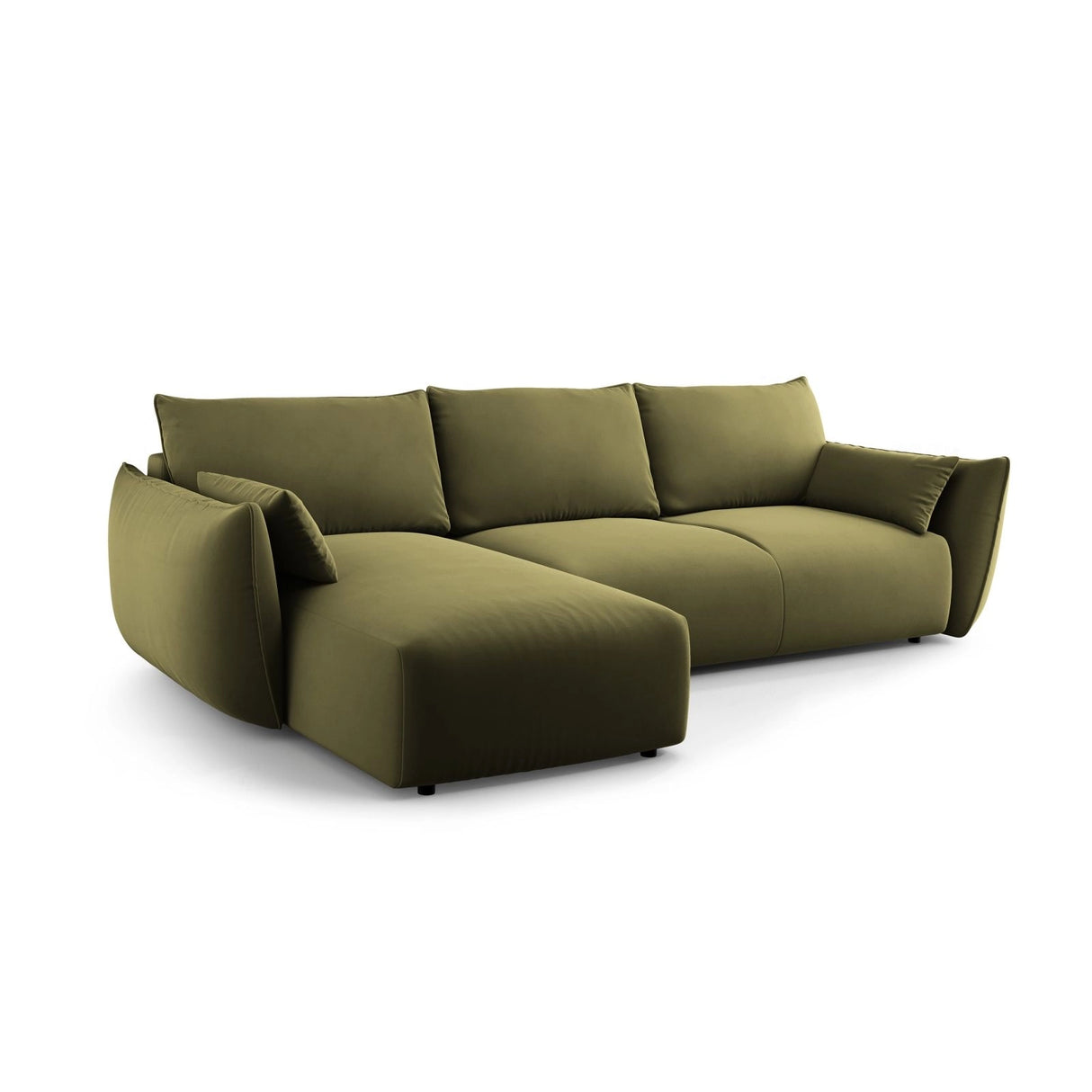 Matera 4-Sitzer Ecksofa, Linke Seite, aus Samt in Grün (Salvador 8), 253x173x86 cm von Cosmopolitan Design – Bild 4