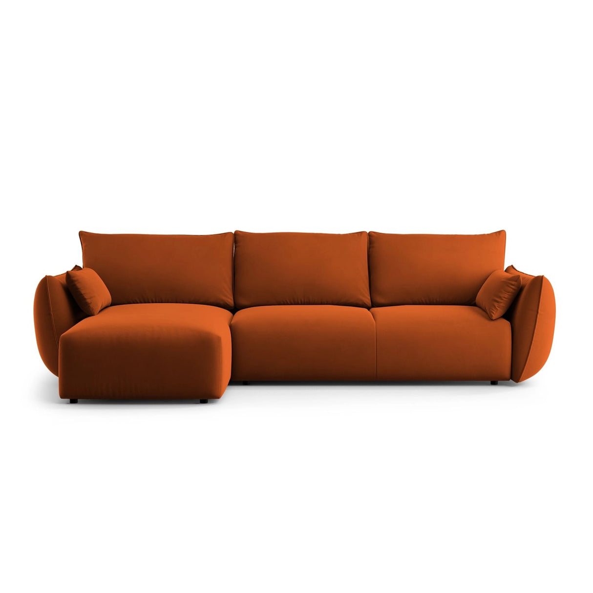Matera 4-Sitzer Ecksofa, Linke Seite, aus Samt in Terrakotta (Salvador 14), 253x173x86 cm von Cosmopolitan Design – Bild 1