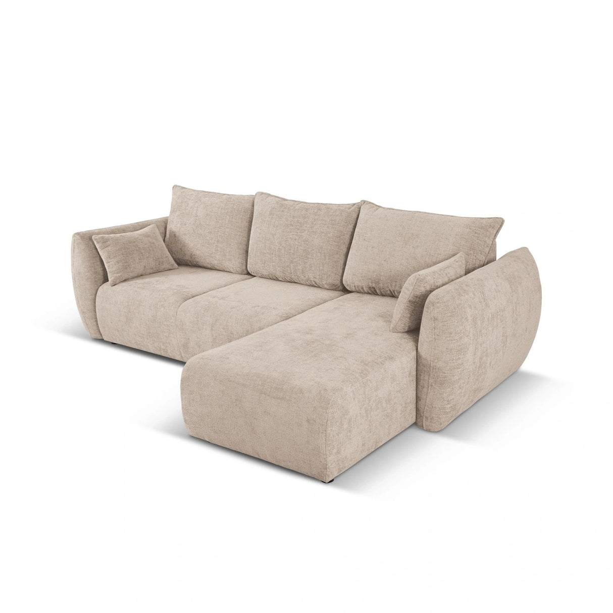 Matera 4-Sitzer Ecksofa, Rechte Seite, aus Chenille in Beige (Haga 30), 253x173x86 cm von Cosmopolitan Design – Bild 5