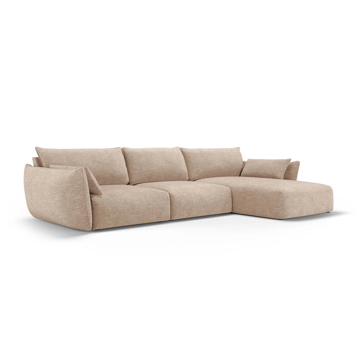 Matera 4-Sitzer Ecksofa, Rechte Seite, aus Chenille in Beige (Haga 30), 308x171x85 cm von Cosmopolitan Design – Bild 3