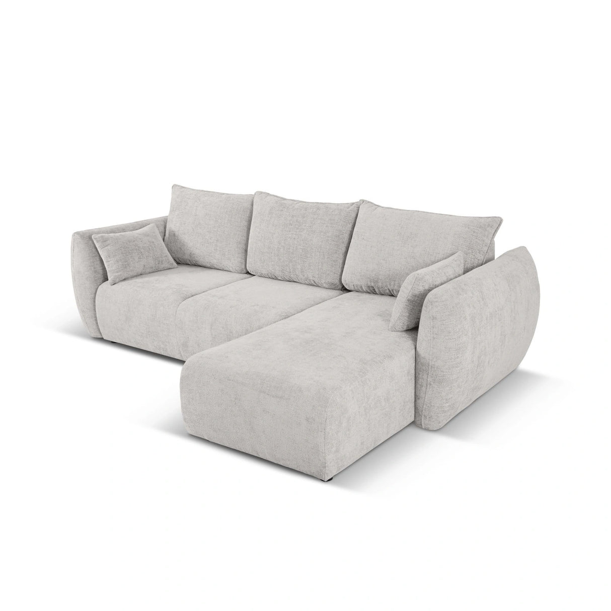 Matera 4-Sitzer Ecksofa, Rechte Seite, aus Chenille in Hellgrau (Haga 06), 253x173x86 cm von Cosmopolitan Design – Bild 5