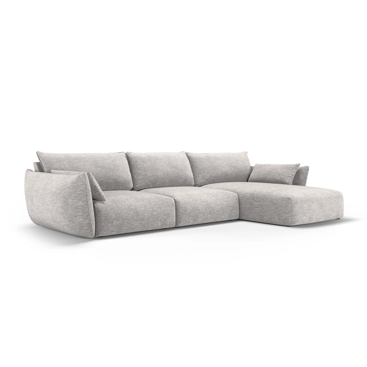 Matera 4-Sitzer Ecksofa, Rechte Seite, aus Chenille in Hellgrau (Haga 06), 308x171x85 cm von Cosmopolitan Design – Bild 3