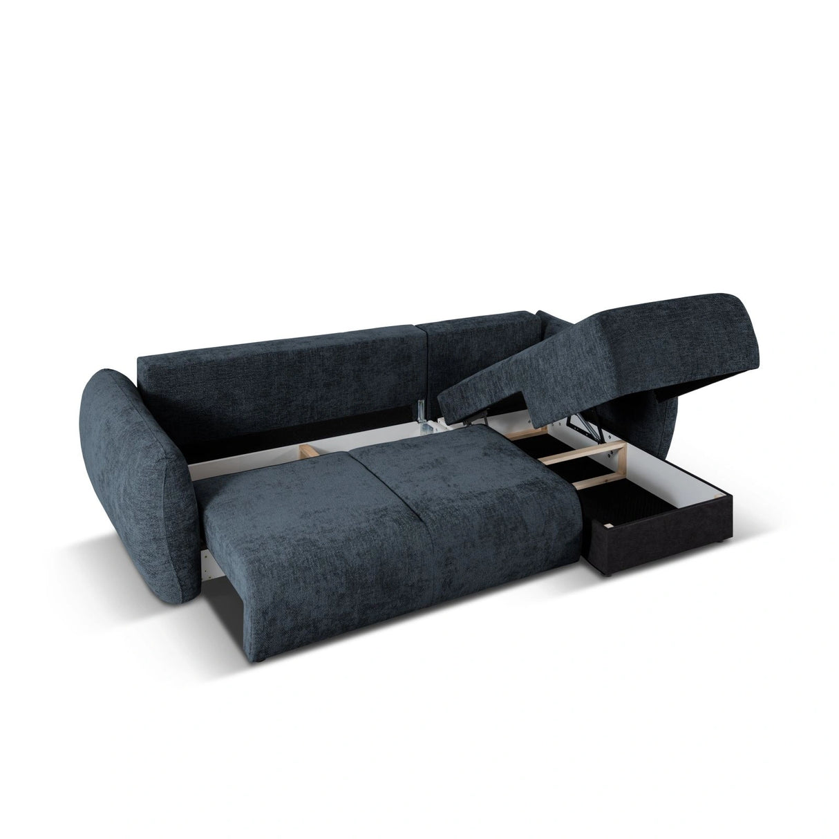 Matera 4-Sitzer Ecksofa, Rechte Seite, aus Chenille in Königsblau (Haga 86), 253x173x86 cm von Cosmopolitan Design – Bild 6