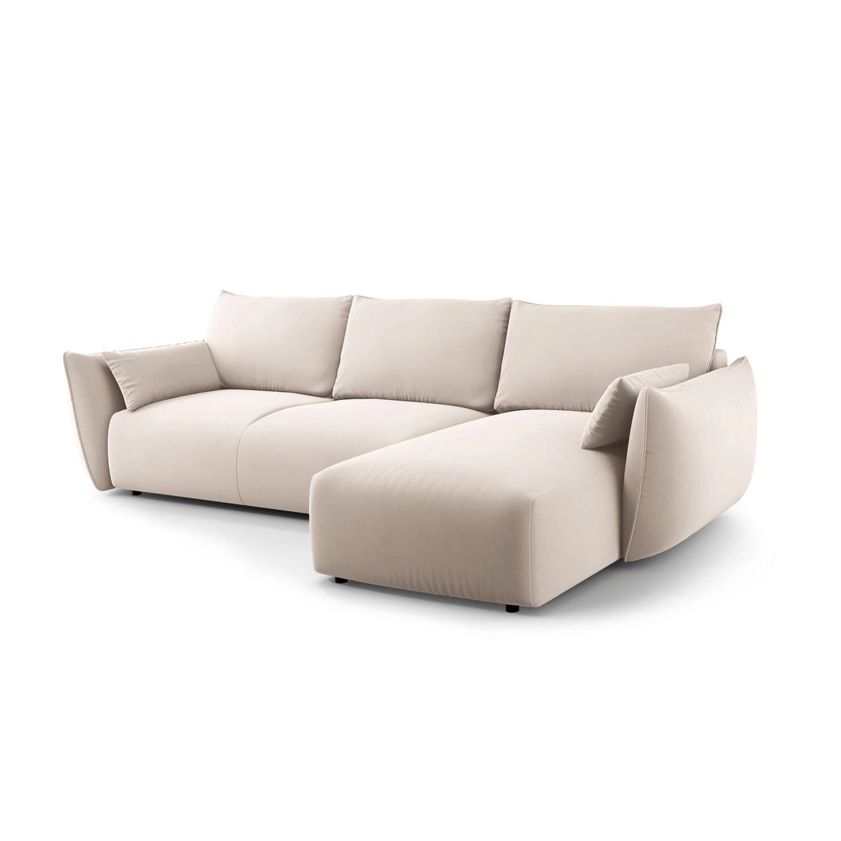Matera 4-Sitzer Ecksofa, Rechte Seite, aus Samt in Beige (Salvador 1), 253x173x86 cm von Cosmopolitan Design – Bild 4