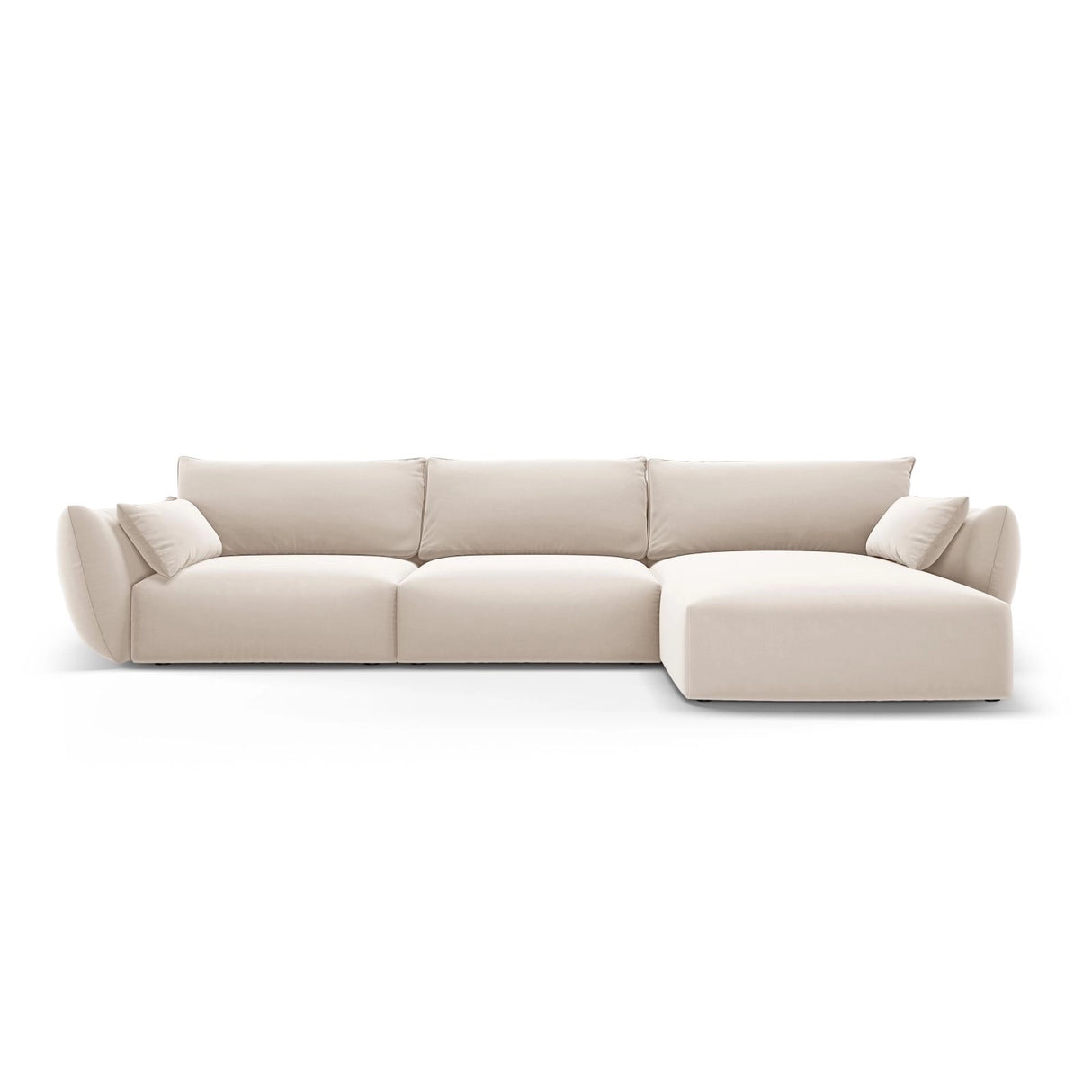 Matera 4-Sitzer Ecksofa, Rechte Seite, aus Samt in Beige (Salvador 1), 308x171x85 cm von Cosmopolitan Design – Bild 1