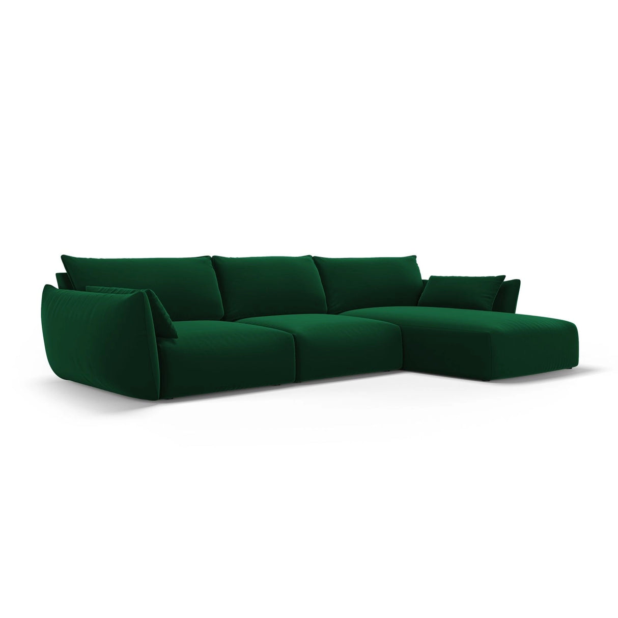 Matera 4-Sitzer Ecksofa, Rechte Seite, aus Samt in Flaschengrün (Salvador 7), 308x171x85 cm von Cosmopolitan Design – Bild 3