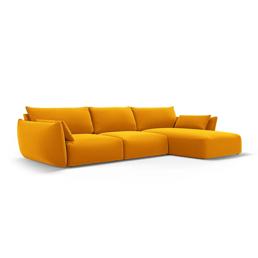 Matera 4-Sitzer Ecksofa, Rechte Seite, aus Samt in Gelb (Salvador 10), 308x171x85 cm von Cosmopolitan Design – Bild 3