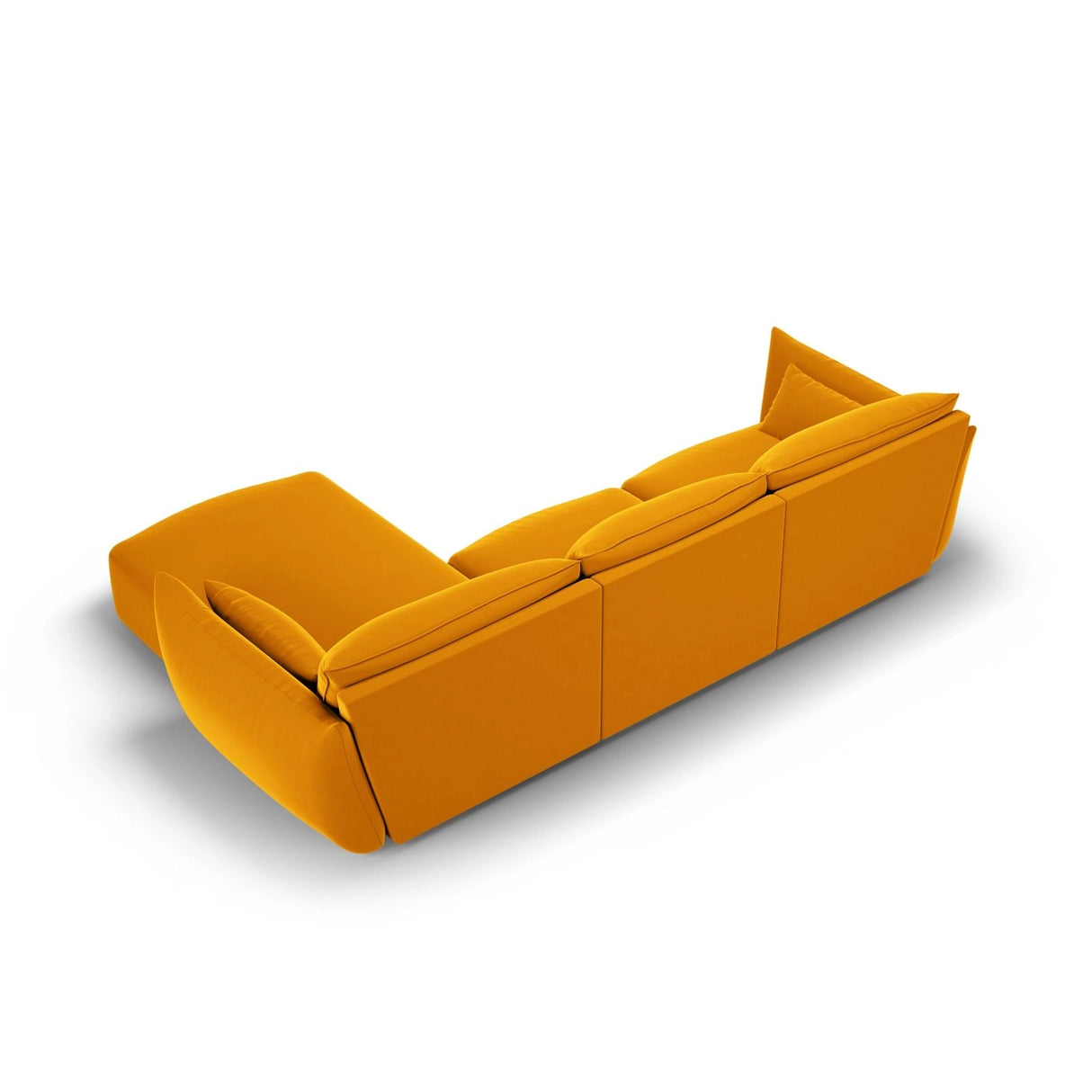 Matera 4-Sitzer Ecksofa, Rechte Seite, aus Samt in Gelb (Salvador 10), 308x171x85 cm von Cosmopolitan Design – Bild 4