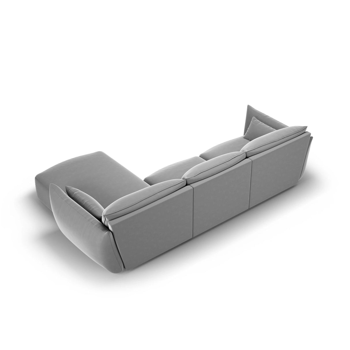 Matera 4-Sitzer Ecksofa, Rechte Seite, aus Samt in Grau (Salvador 17), 308x171x85 cm von Cosmopolitan Design – Bild 4
