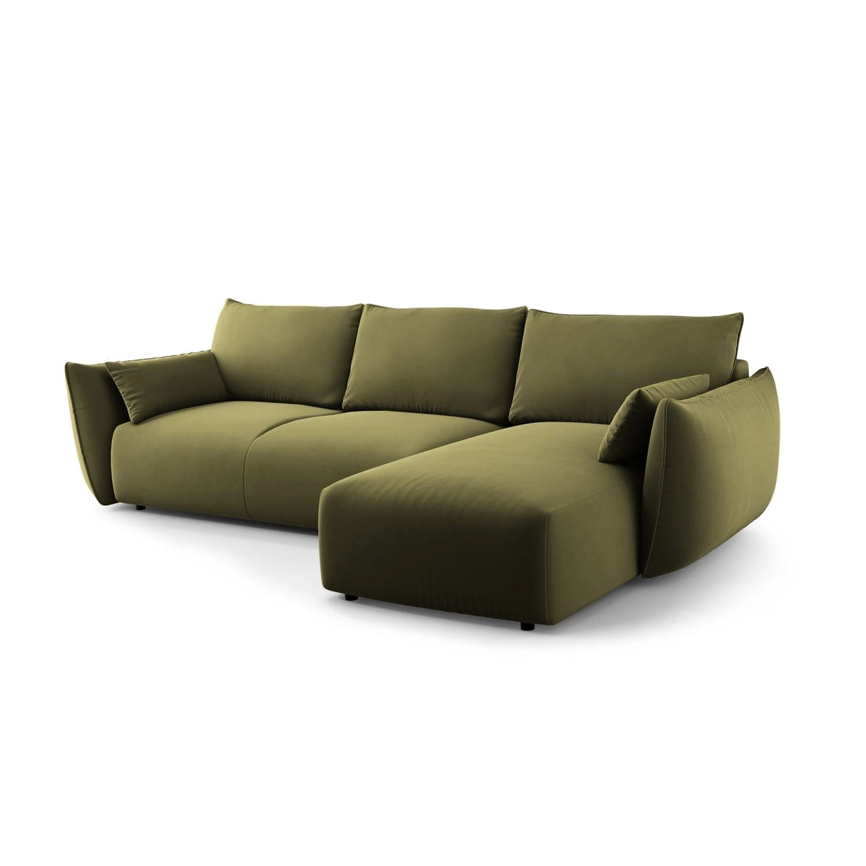 Matera 4-Sitzer Ecksofa, Rechte Seite, aus Samt in Grün (Salvador 8), 253x173x86 cm von Cosmopolitan Design – Bild 4