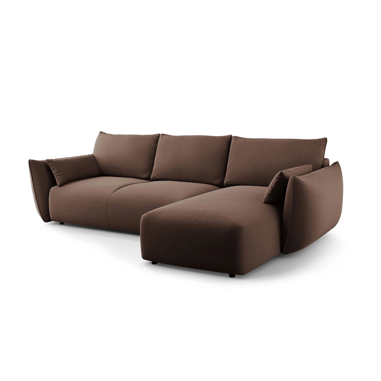 Matera 4-Sitzer Ecksofa, Rechte Seite, aus Samt in Schokolade (Salvador 4), 253x173x86 cm von Cosmopolitan Design – Bild 4