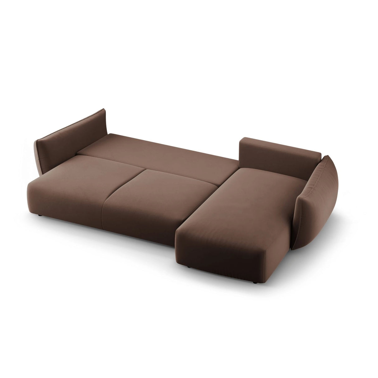 Matera 4-Sitzer Ecksofa, Rechte Seite, aus Samt in Schokolade (Salvador 4), 253x173x86 cm von Cosmopolitan Design – Bild 6