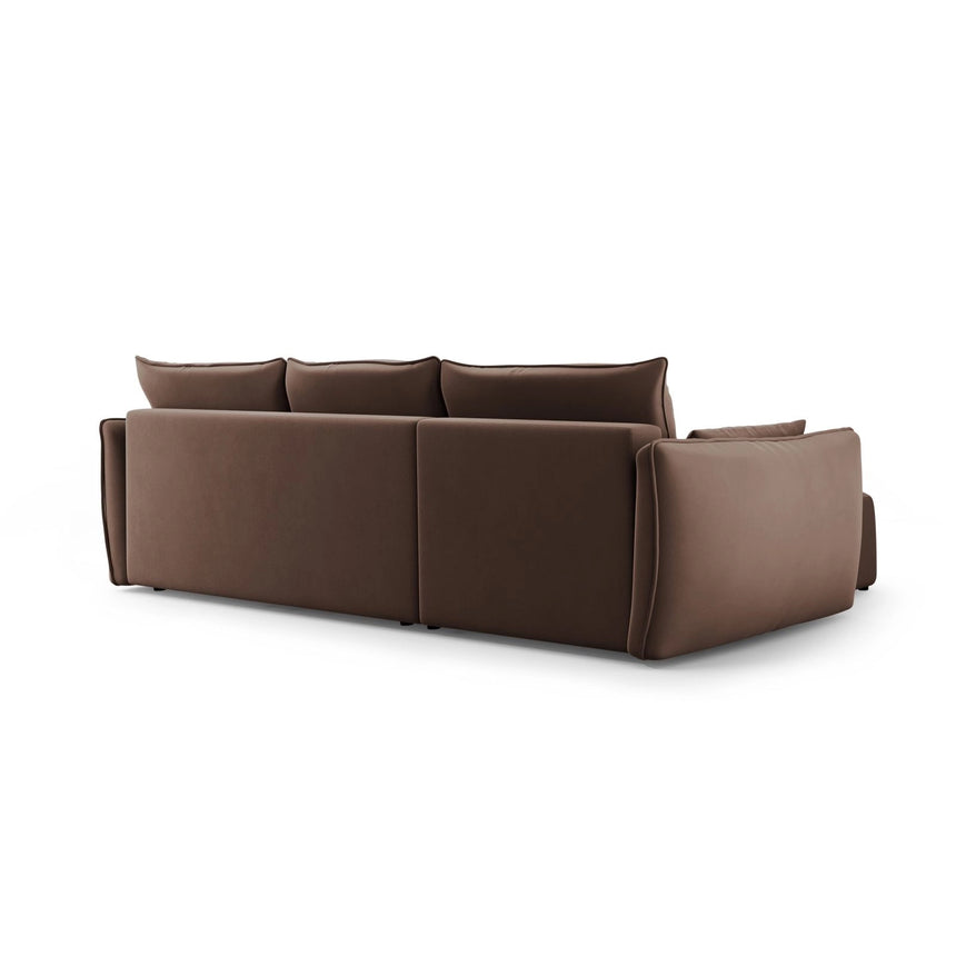 Matera 4-Sitzer Ecksofa, Rechte Seite, aus Samt in Schokolade (Salvador 4), 253x173x86 cm von Cosmopolitan Design – Bild 7
