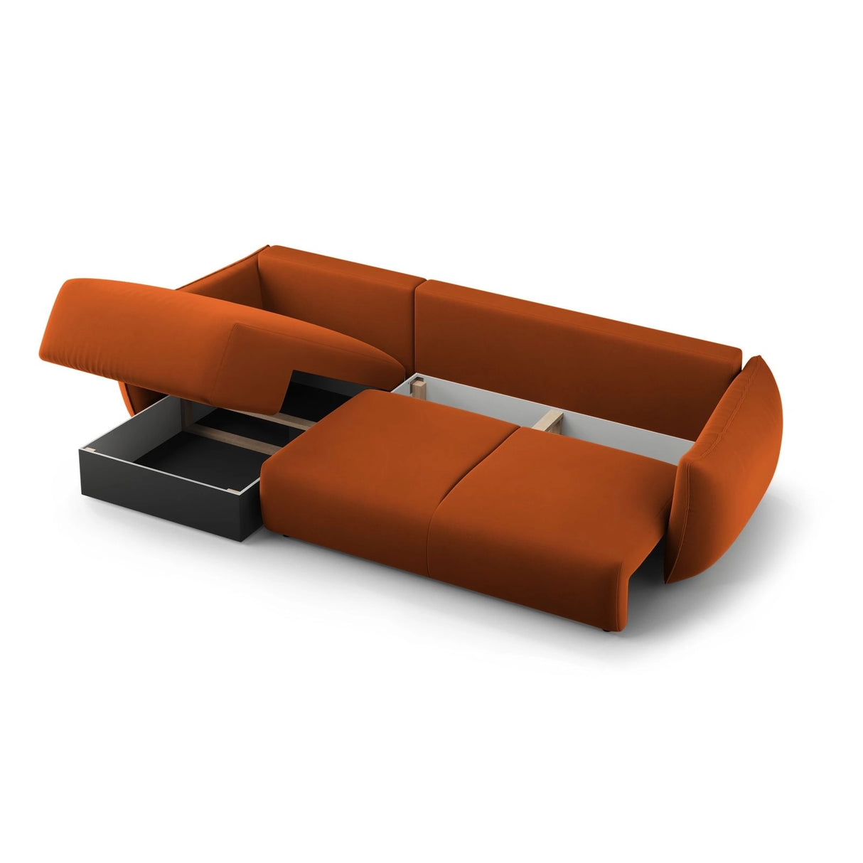 Matera 4-Sitzer Ecksofa, Rechte Seite, aus Samt in Terrakotta (Salvador 14), 253x173x86 cm von Cosmopolitan Design – Bild 5