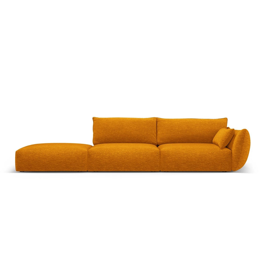 Matera 4-Sitzer Sofa, Linksseitig, aus Chenille in Gelb (Haga 68), Beine aus Schwarzes Plastik, 264x110x85 cm von Cosmopolitan Design – Bild 1