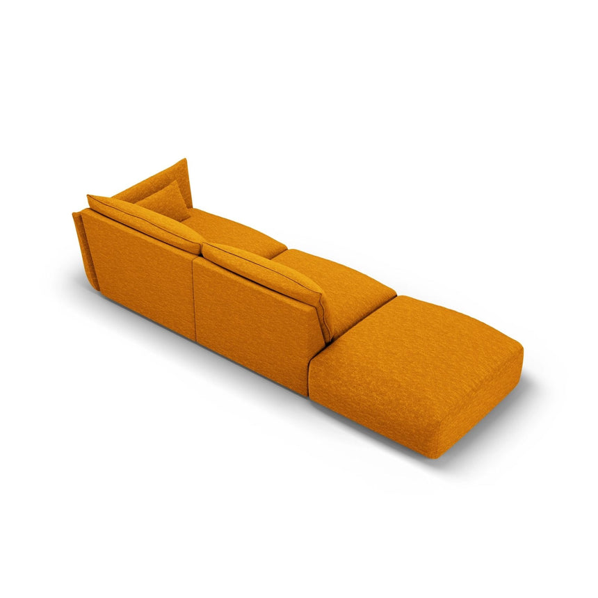 Matera 4-Sitzer Sofa, Linksseitig, aus Chenille in Gelb (Haga 68), Beine aus Schwarzes Plastik, 264x110x85 cm von Cosmopolitan Design – Bild 4