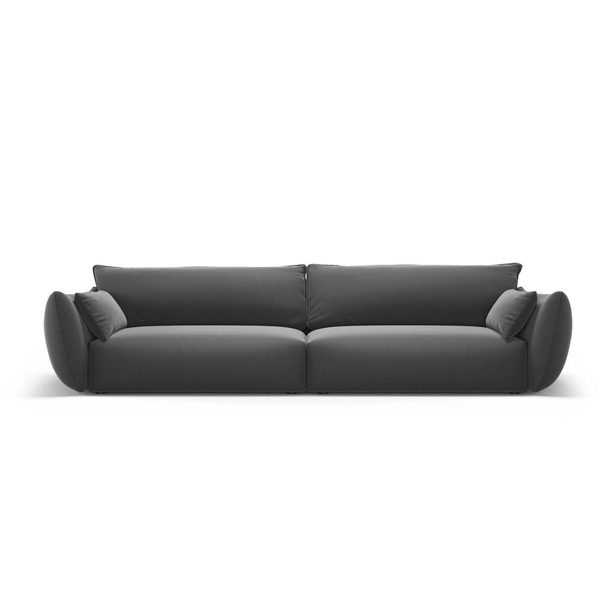 Matera 4-Sitzer Sofa aus Samt in Dunkelgrau (Salvador 18), 248x110x85 cm von Cosmopolitan Design – Bild 1