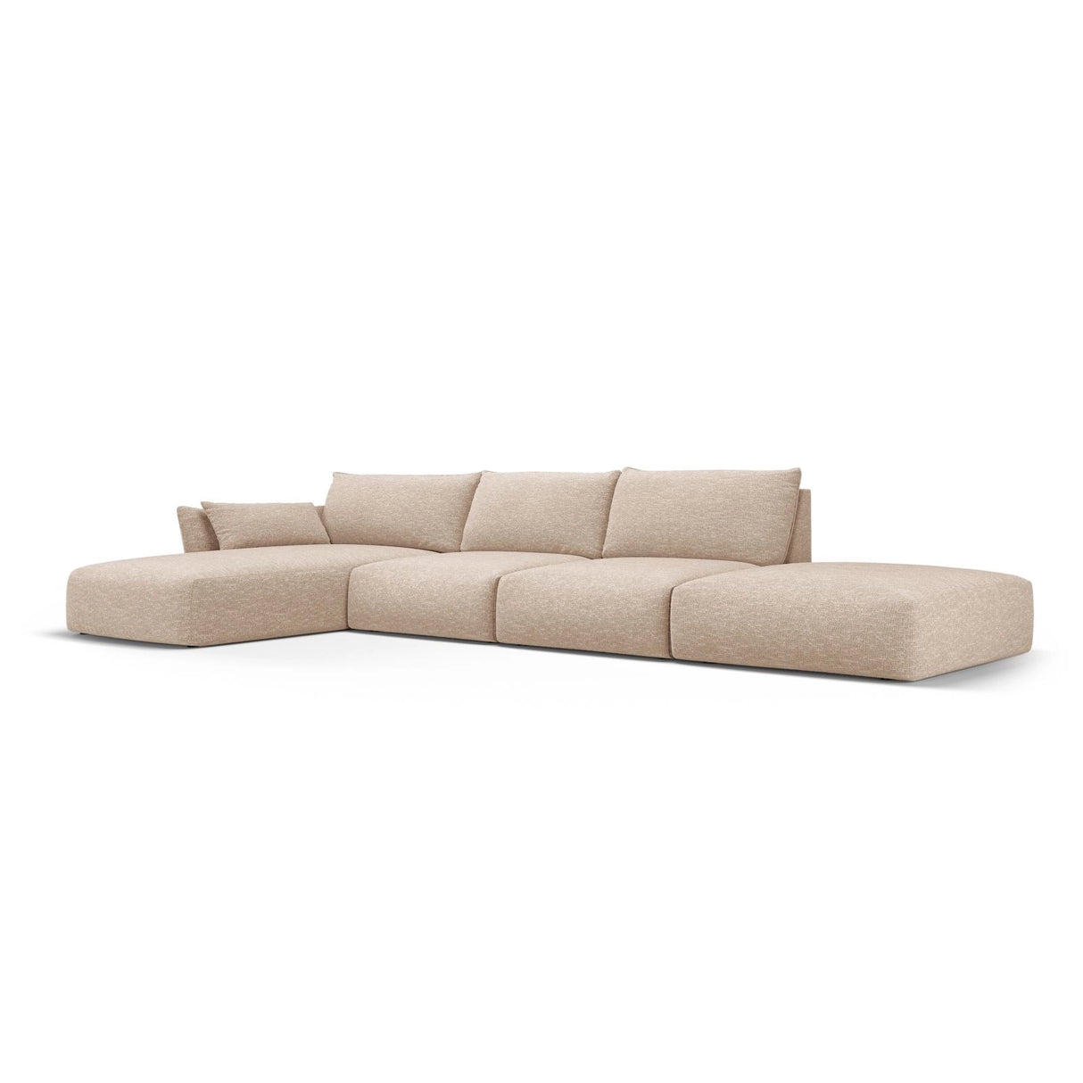 Matera 5-Sitzer Ecksofa, Linke Seite, aus Chenille in Beige (Haga 30), 364x171x85 cm von Cosmopolitan Design – Bild 3