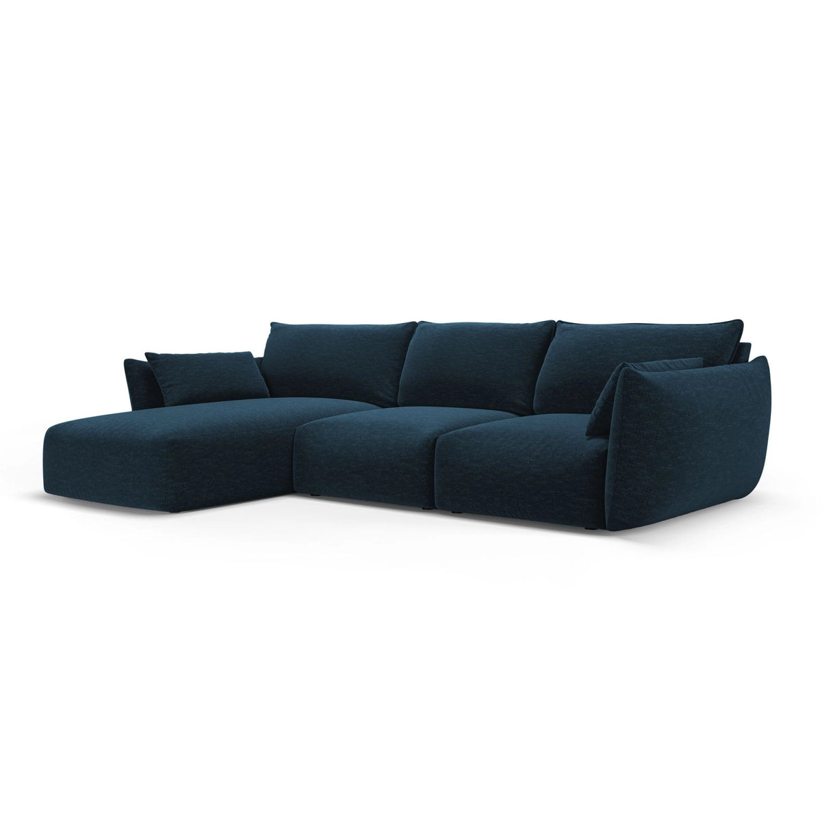 Matera 5-Sitzer Ecksofa, Linke Seite, aus Chenille in Königsblau (Haga 86), 280x171x85 cm von Cosmopolitan Design – Bild 2