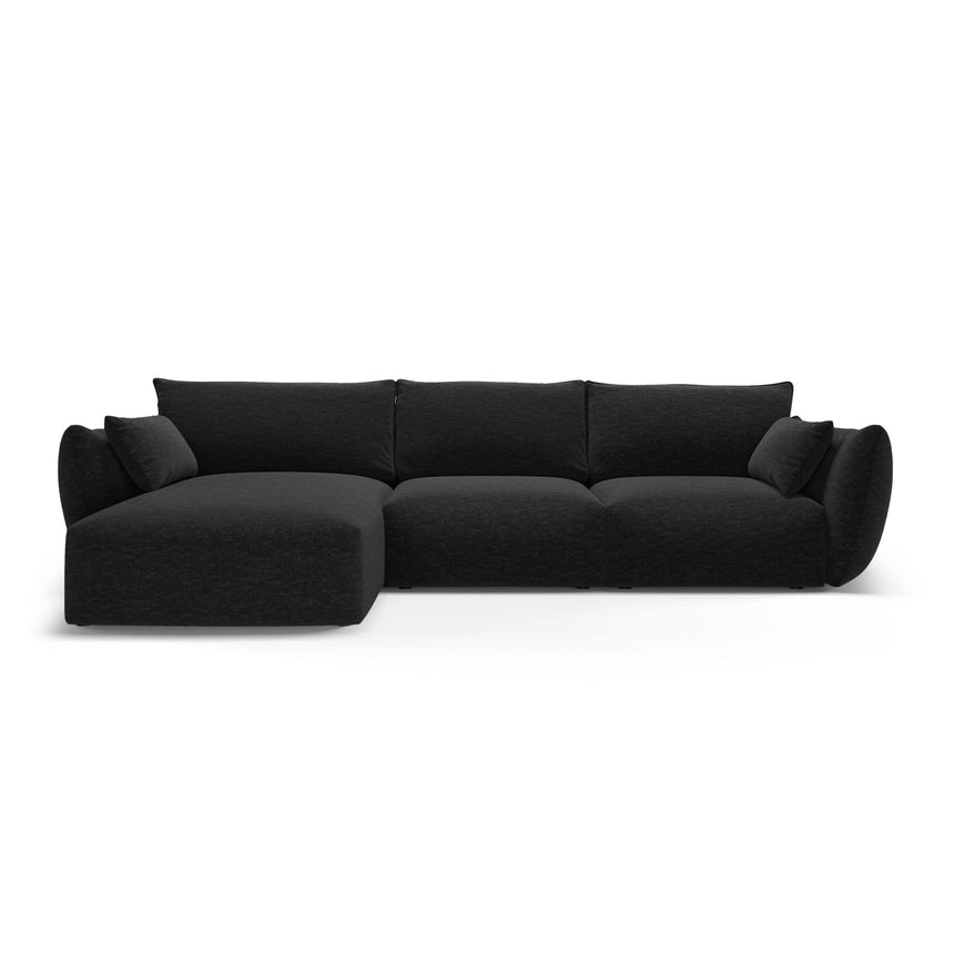 Matera 5-Sitzer Ecksofa, Linke Seite, aus Chenille in Schwarz (Haga 19), 280x171x85 cm von Cosmopolitan Design – Bild 1