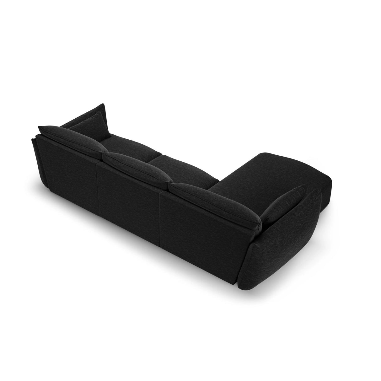 Matera 5-Sitzer Ecksofa, Linke Seite, aus Chenille in Schwarz (Haga 19), 280x171x85 cm von Cosmopolitan Design – Bild 3