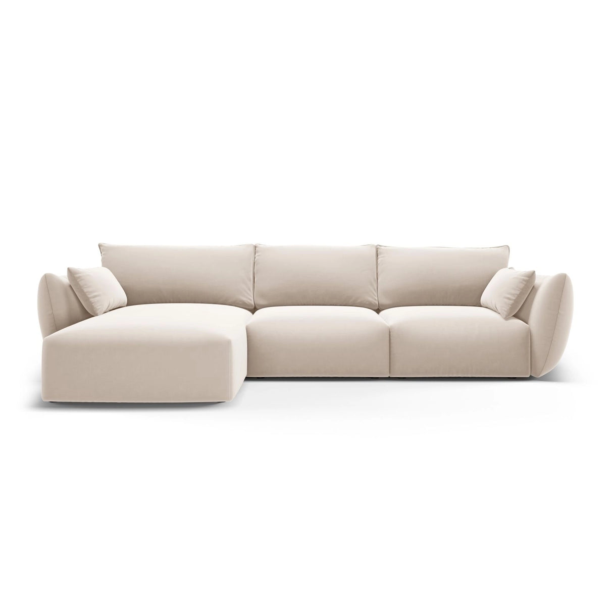 Matera 5-Sitzer Ecksofa, Linke Seite, aus Samt in Beige (Salvador 1), 280x171x85 cm von Cosmopolitan Design – Bild 1