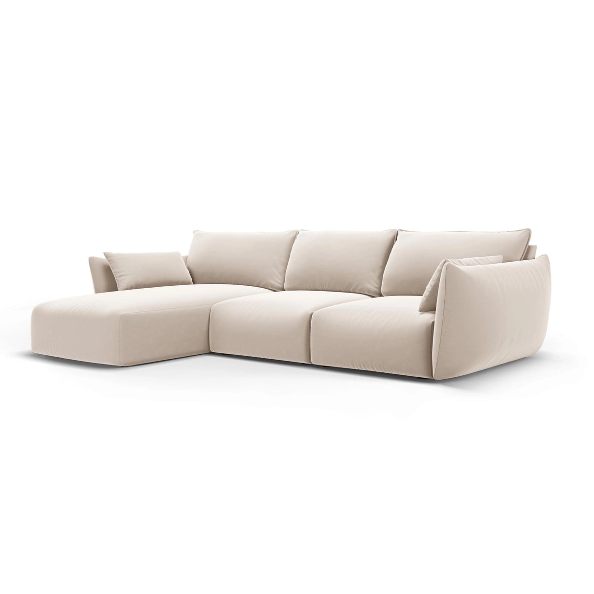 Matera 5-Sitzer Ecksofa, Linke Seite, aus Samt in Beige (Salvador 1), 280x171x85 cm von Cosmopolitan Design – Bild 2
