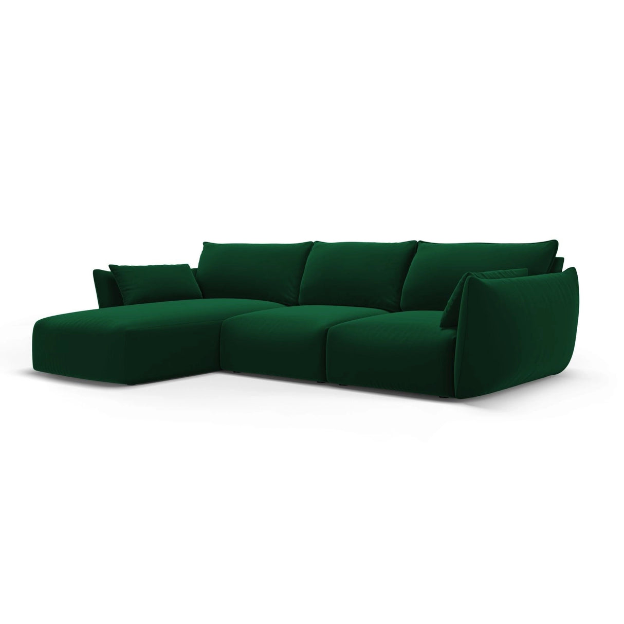 Matera 5-Sitzer Ecksofa, Linke Seite, aus Samt in Flaschengrün (Salvador 7), 280x171x85 cm von Cosmopolitan Design – Bild 2