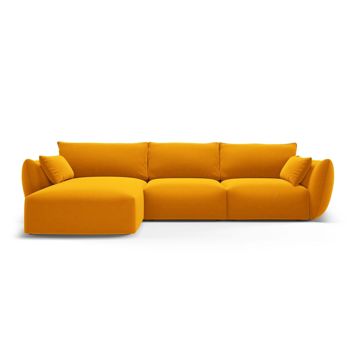 Matera 5-Sitzer Ecksofa, Linke Seite, aus Samt in Gelb (Salvador 10), 280x171x85 cm von Cosmopolitan Design – Bild 1
