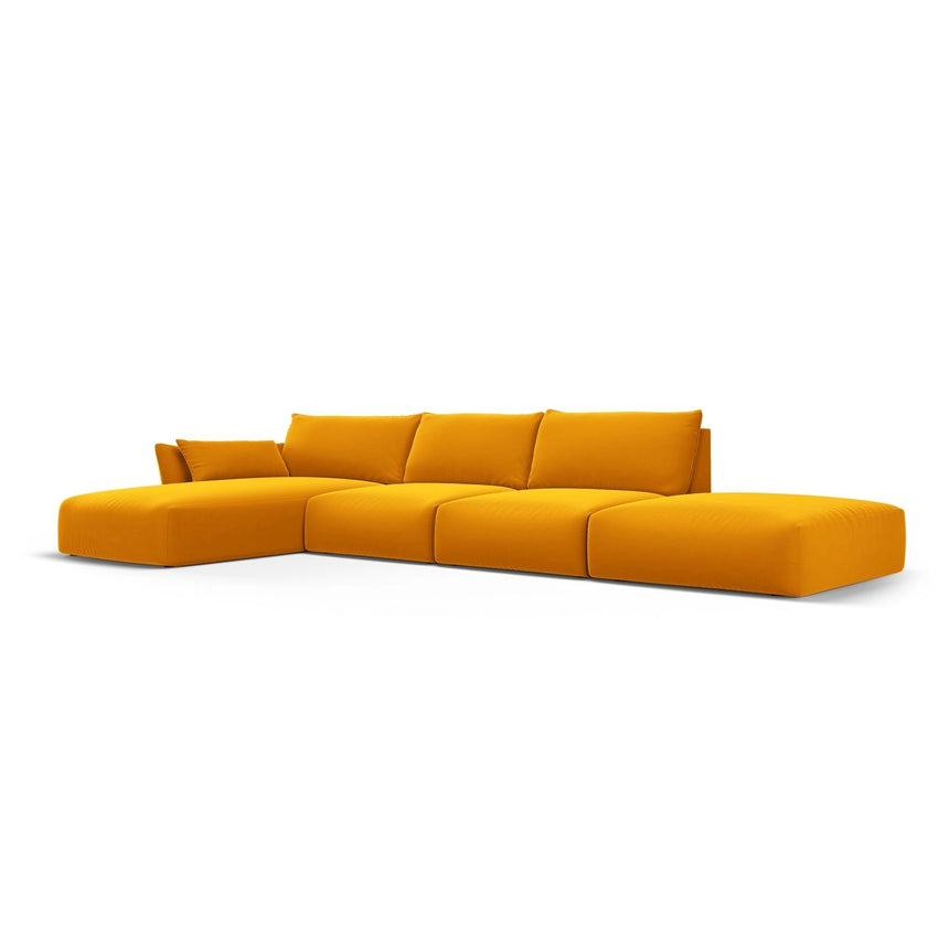Matera 5-Sitzer Ecksofa, Linke Seite, aus Samt in Gelb (Salvador 10), 364x171x85 cm von Cosmopolitan Design – Bild 3