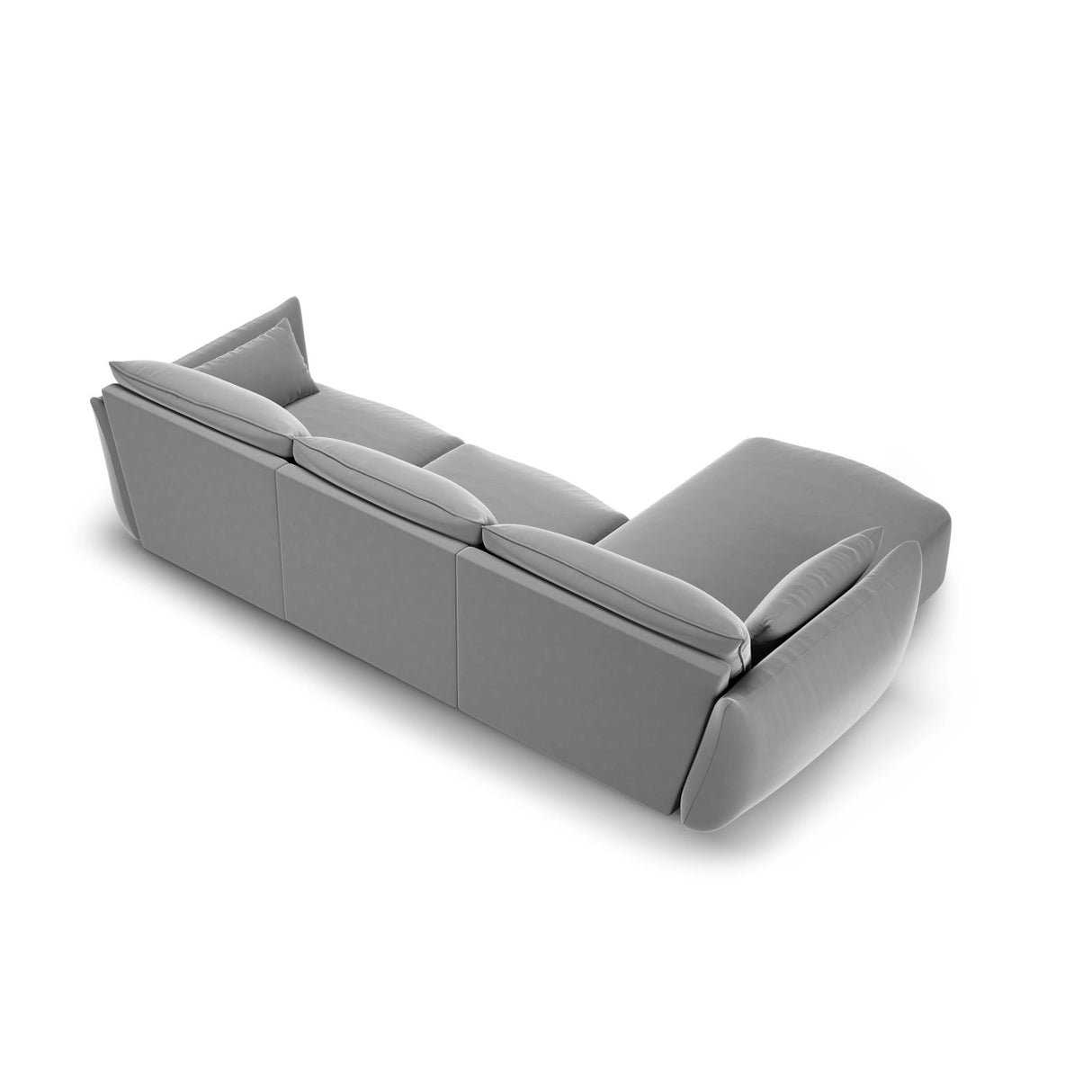 Matera 5-Sitzer Ecksofa, Linke Seite, aus Samt in Grau (Salvador 17), 280x171x85 cm von Cosmopolitan Design – Bild 3