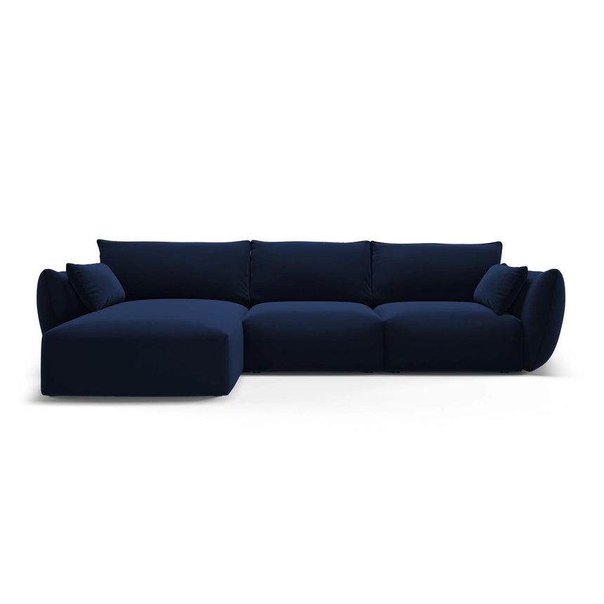 Matera 5-Sitzer Ecksofa, Linke Seite, aus Samt in Königsblau (Salvador 5), 280x171x85 cm von Cosmopolitan Design – Bild 1