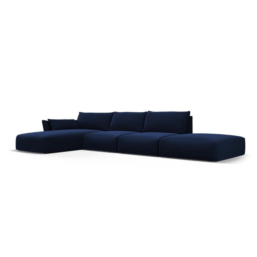 Matera 5-Sitzer Ecksofa, Linke Seite, aus Samt in Königsblau (Salvador 5), 364x171x85 cm von Cosmopolitan Design – Bild 3