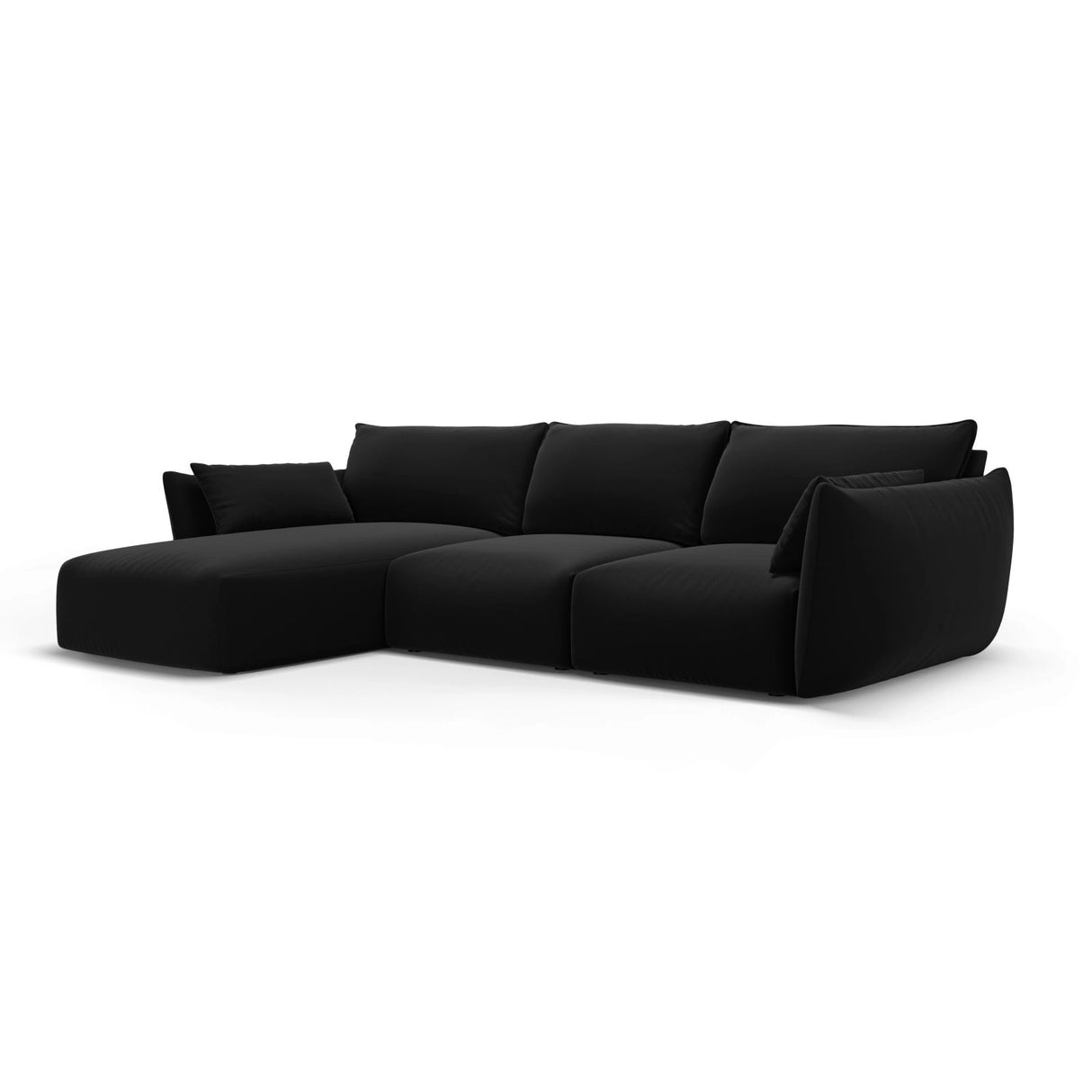 Matera 5-Sitzer Ecksofa, Linke Seite, aus Samt in Schwarz (Salvador 19), 280x171x85 cm von Cosmopolitan Design – Bild 2