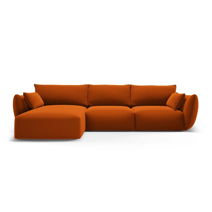 Matera 5-Sitzer Ecksofa, Linke Seite, aus Samt in Terrakotta (Salvador 14), 280x171x85 cm von Cosmopolitan Design – Bild 1