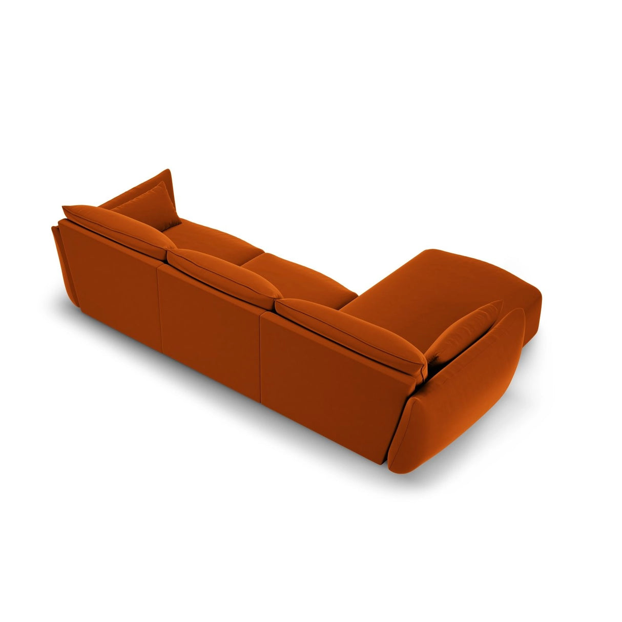Matera 5-Sitzer Ecksofa, Linke Seite, aus Samt in Terrakotta (Salvador 14), 280x171x85 cm von Cosmopolitan Design – Bild 3