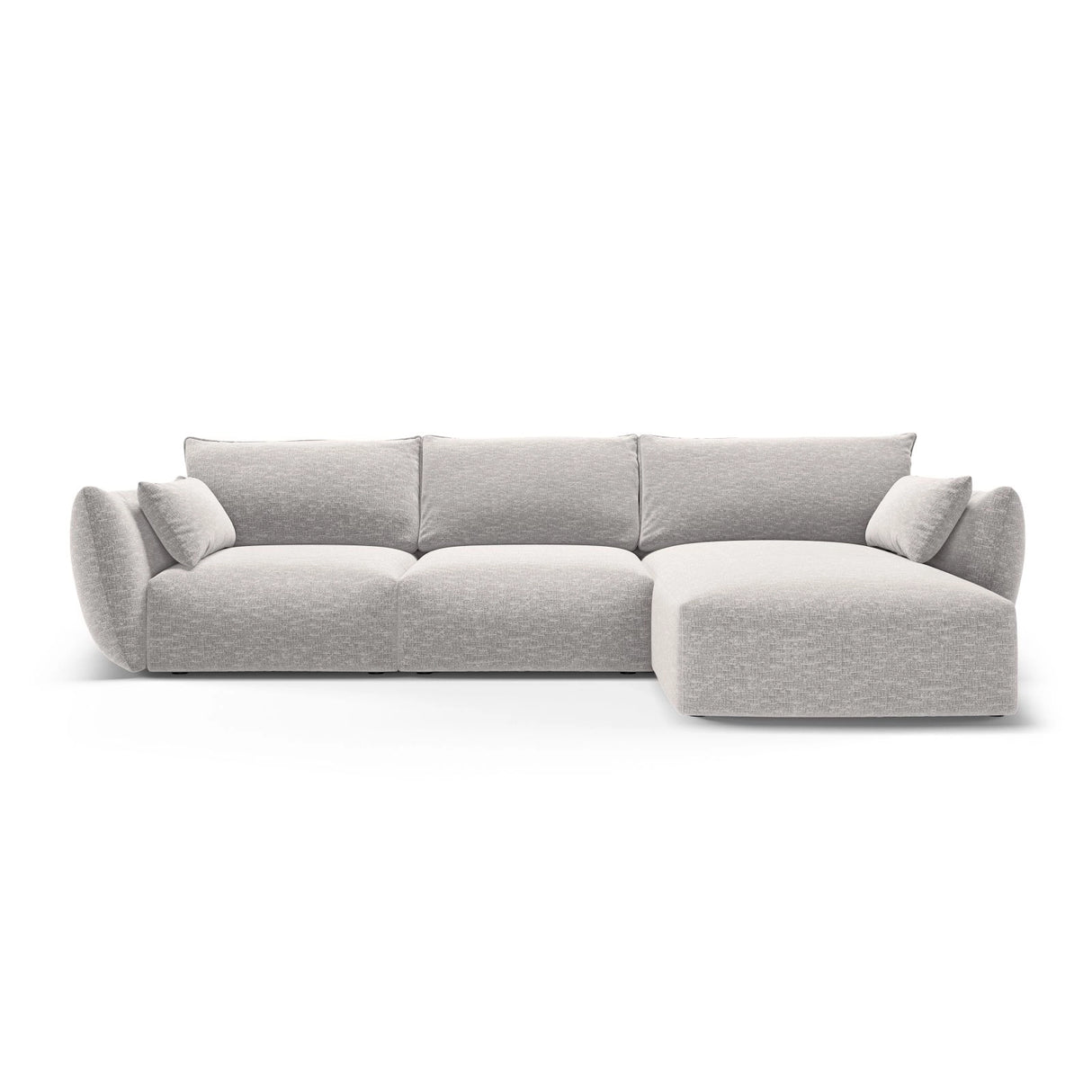 Matera 5-Sitzer Ecksofa, Rechte Seite, aus Chenille in Hellgrau (Haga 06), 280x171x85 cm von Cosmopolitan Design – Bild 1